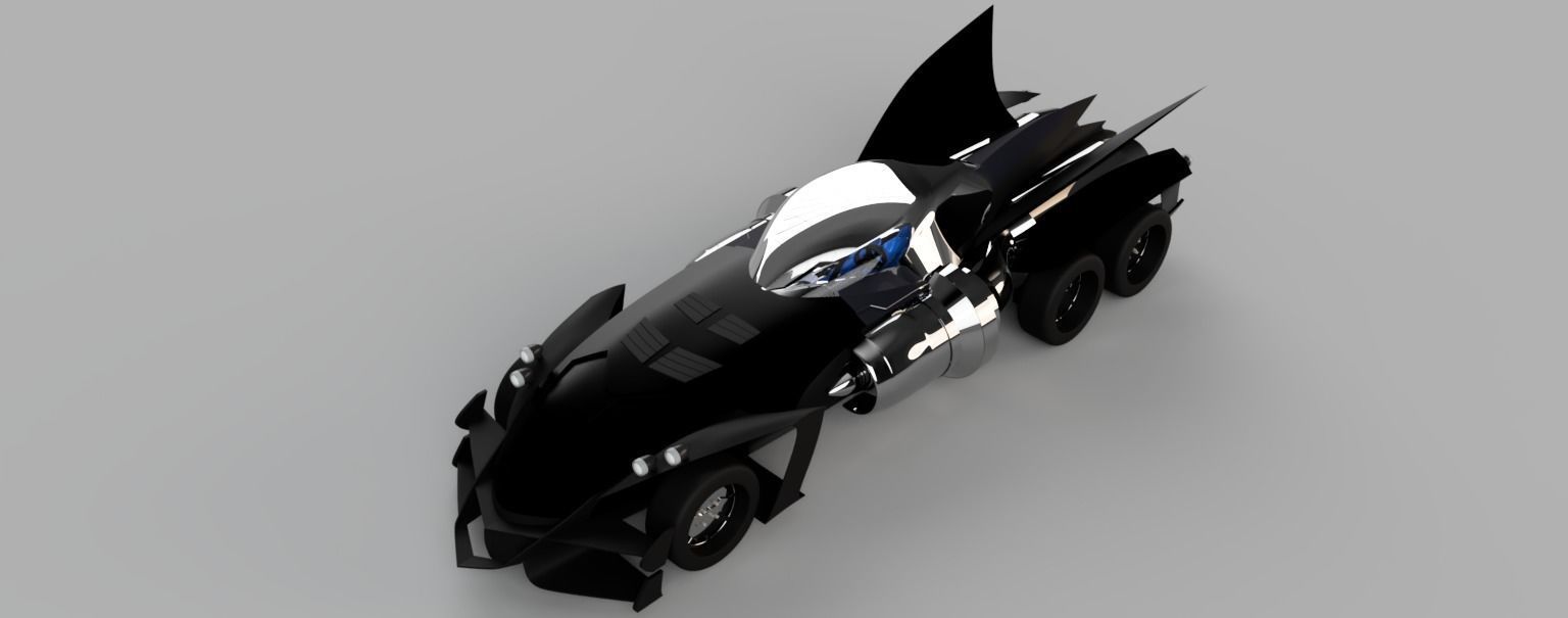 Batmobile batman car with wings 3D model_1