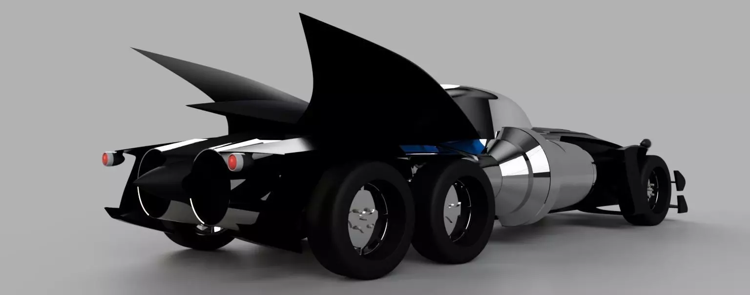 Batmobile batman car with wings 3D model_0