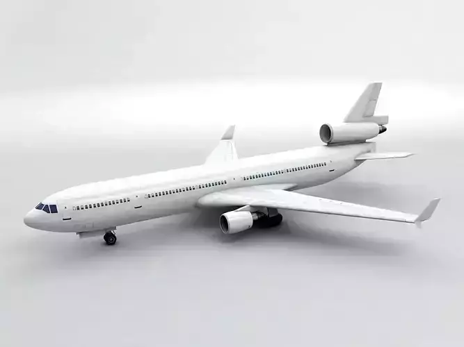  Douglas MD-11 Airliner - Generic White Low-poly 3D model