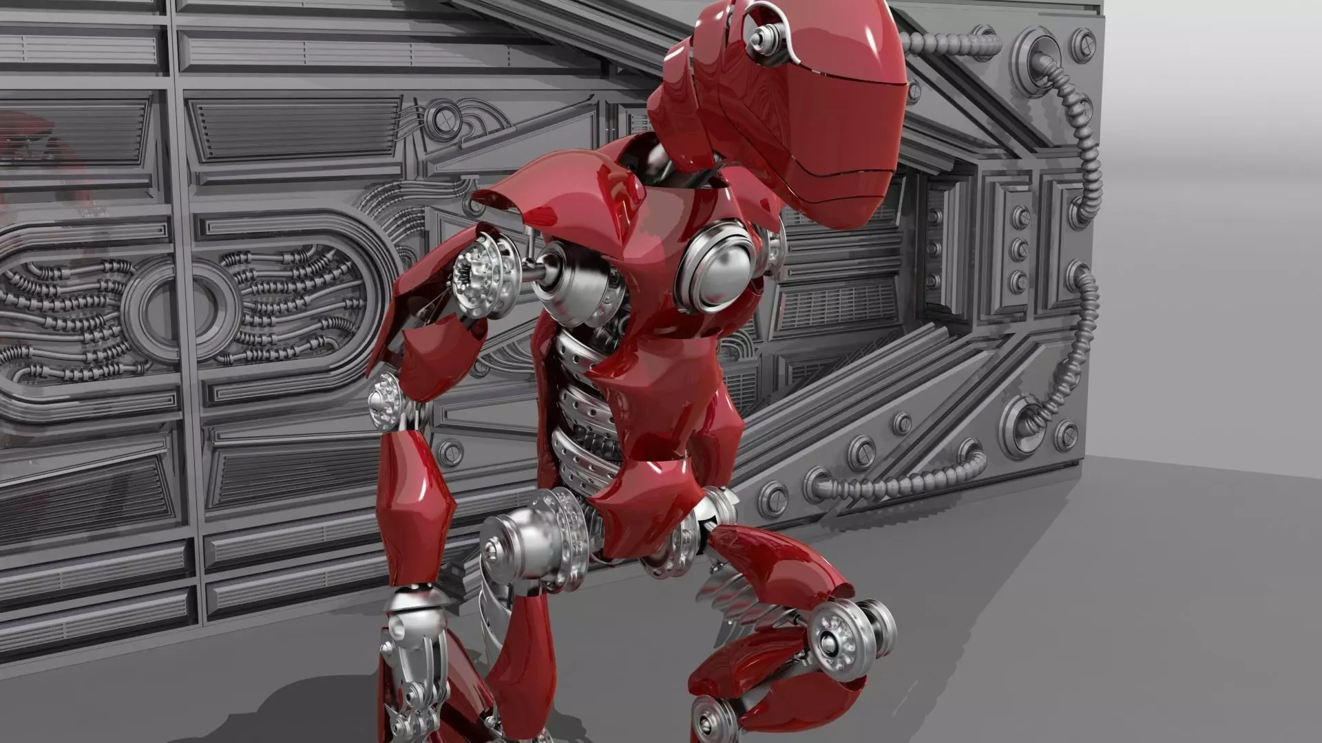 ROBOT DINOSAUR RIGGED AND ANIMATED Low-poly 3D model