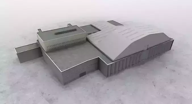 EGKK Hangar 2 Low-poly 3D model