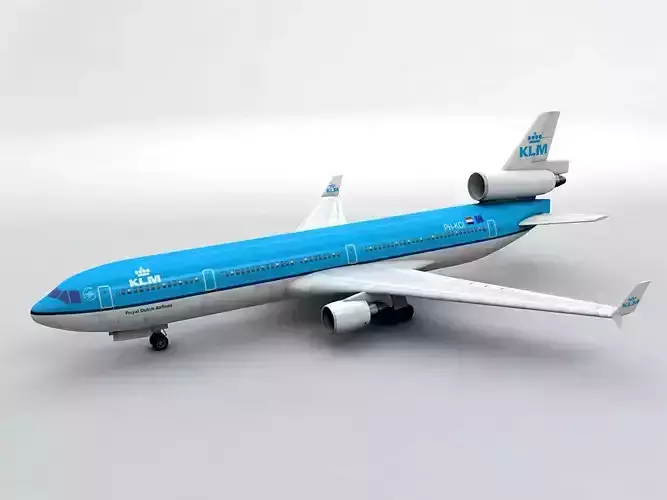 Douglas MD 11 Airliner - KLM Low-poly 3D model