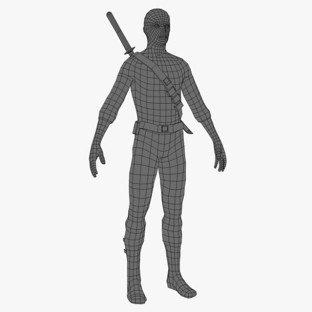 Ninja with Katana 3D model_12