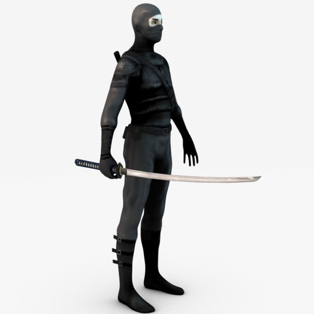 Ninja with Katana 3D model_7