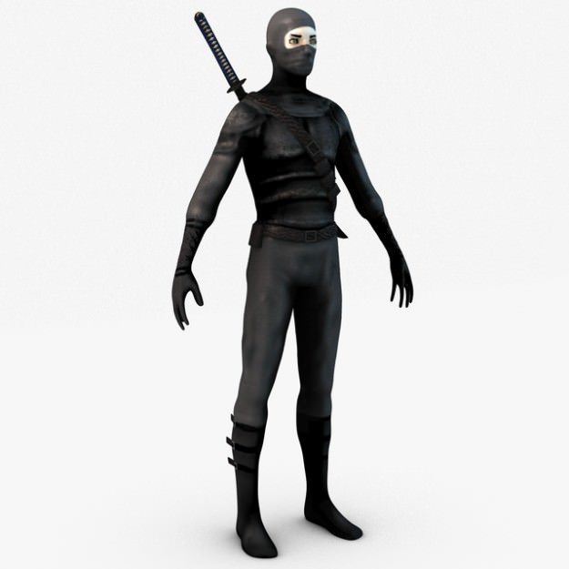 Ninja with Katana 3D model_1