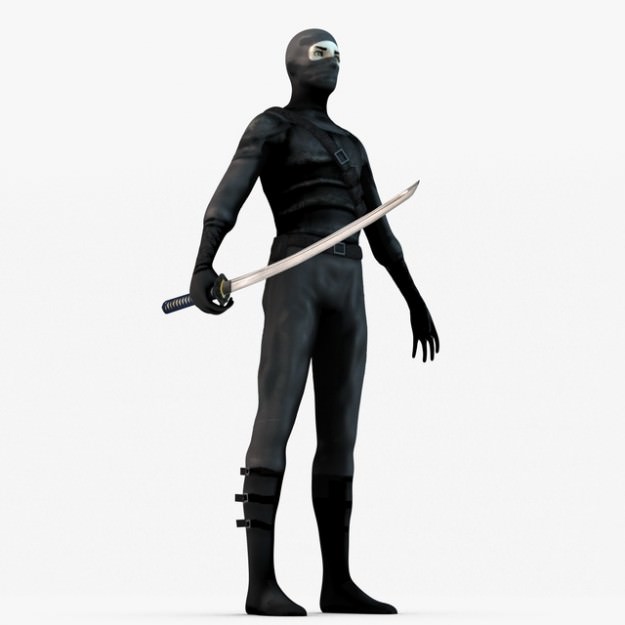 Ninja with Katana 3D model_8