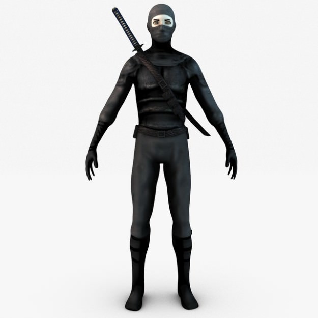 Ninja with Katana 3D model_2