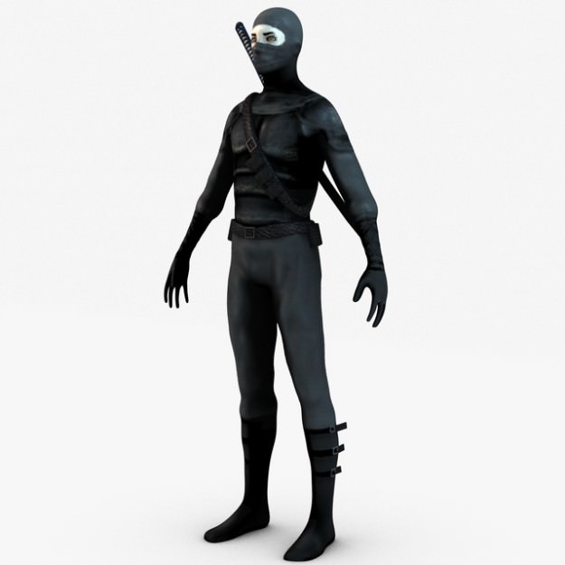 Ninja with Katana 3D model_3