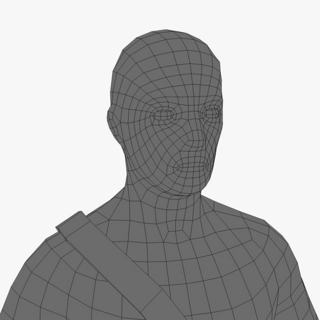 Ninja with Katana 3D model_14