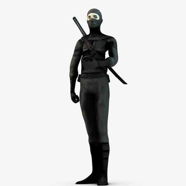 Ninja with Katana 3D model_15