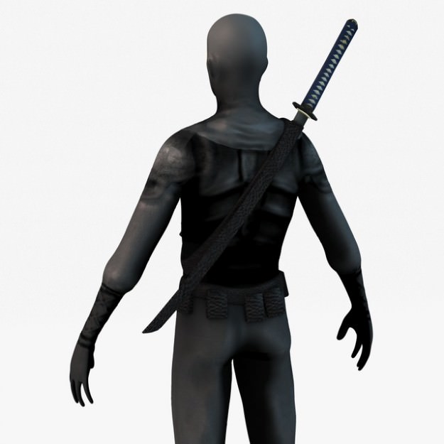 Ninja with Katana 3D model_6