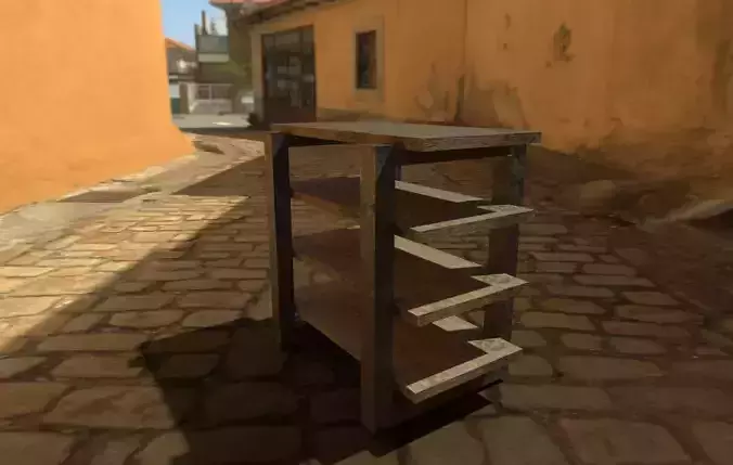 table wooden shelf Low-poly 3D model