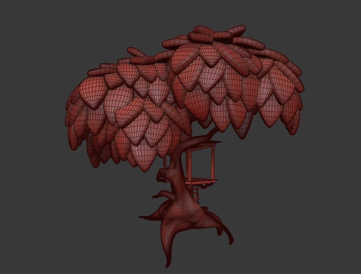 Cartoonish Tree House 3D model_8
