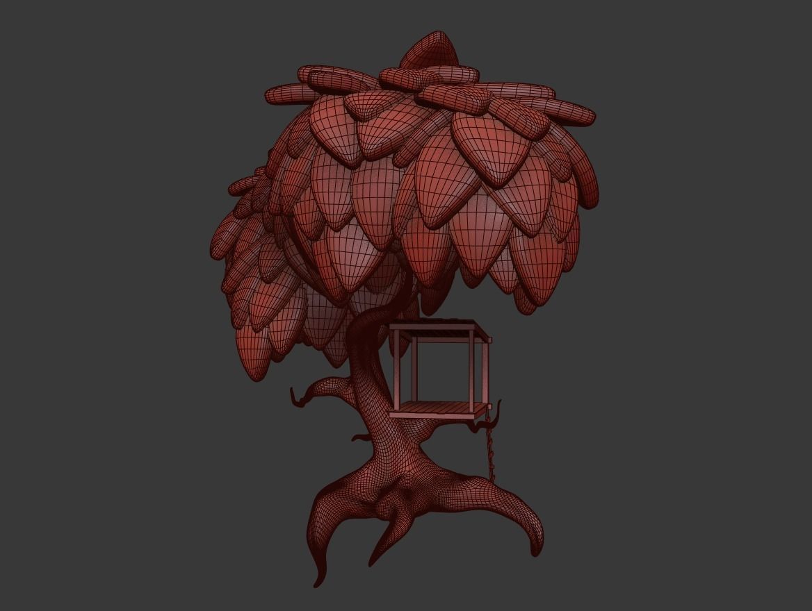 Cartoonish Tree House 3D model_9