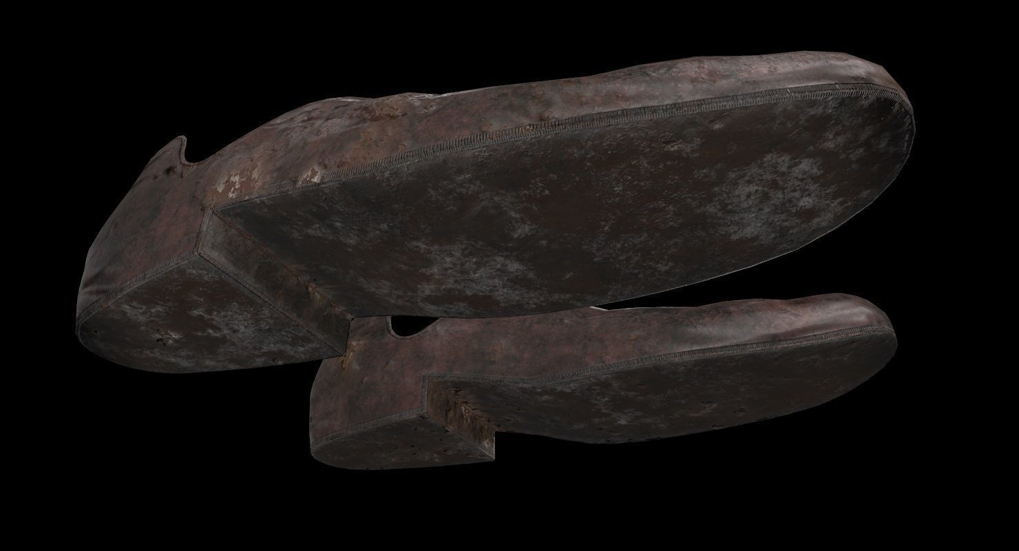 Shoes Old Dirty Low-poly 3D model_8