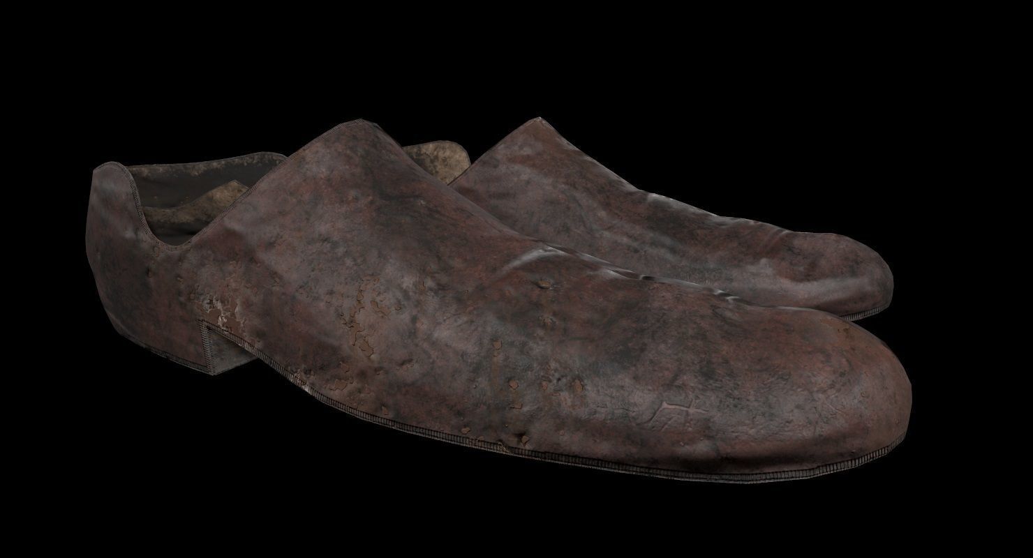 Shoes Old Dirty Low-poly 3D model_5
