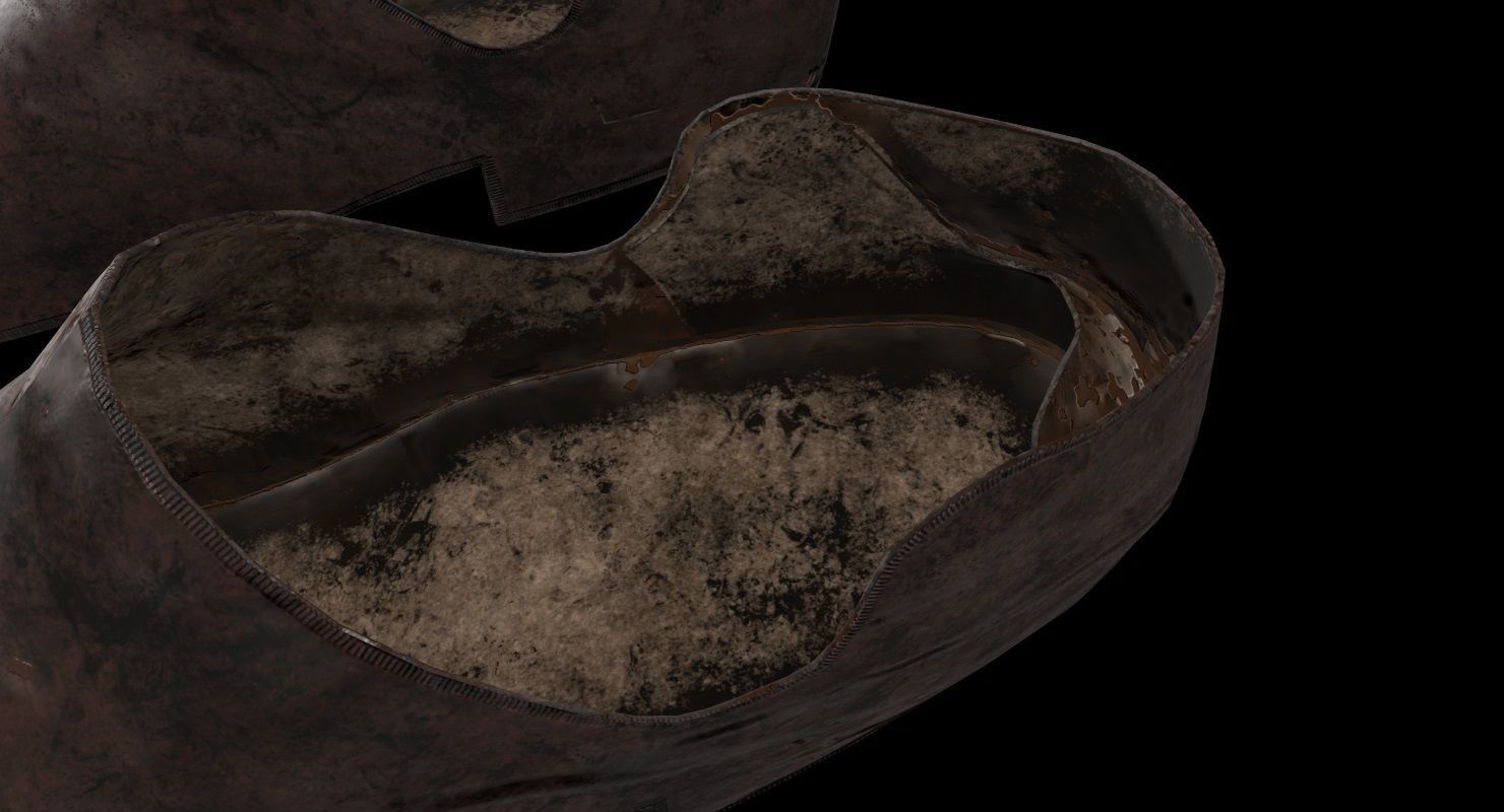 Shoes Old Dirty Low-poly 3D model_4