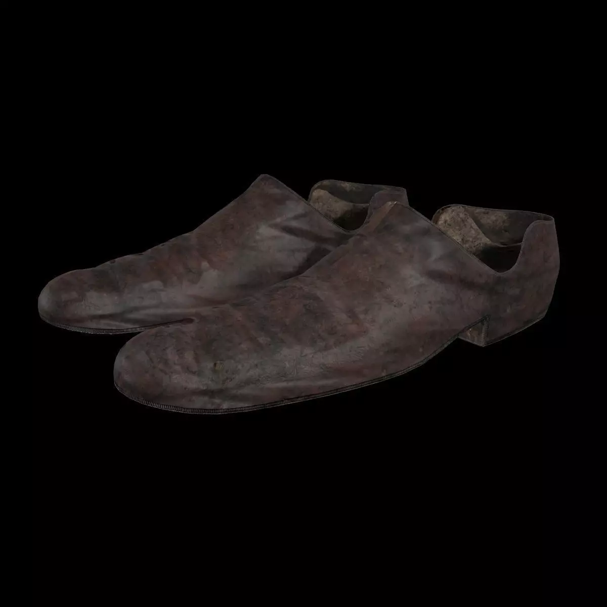 Shoes Old Dirty Low-poly 3D model_0