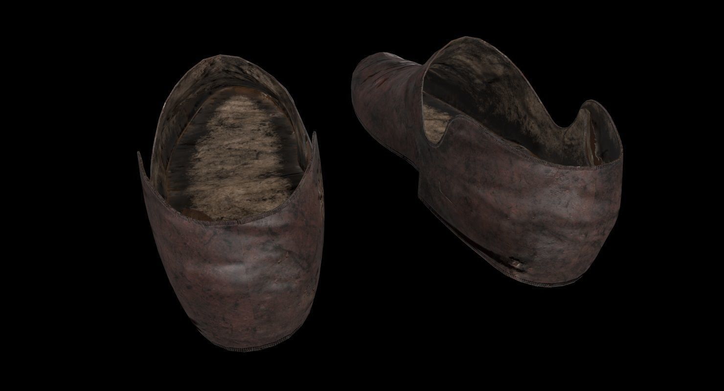 Shoes Old Dirty Low-poly 3D model_6