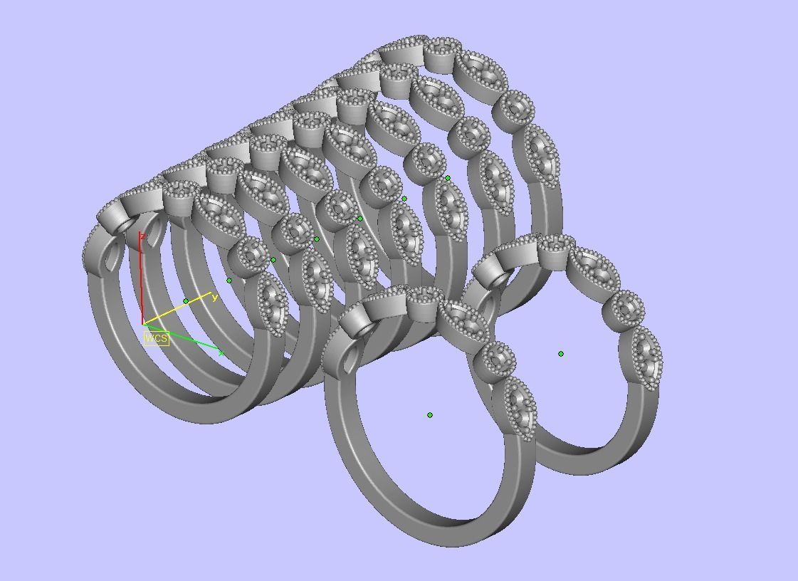 Vintage Milgrain Band ring Two size N001D 3d print model 3D print model_15