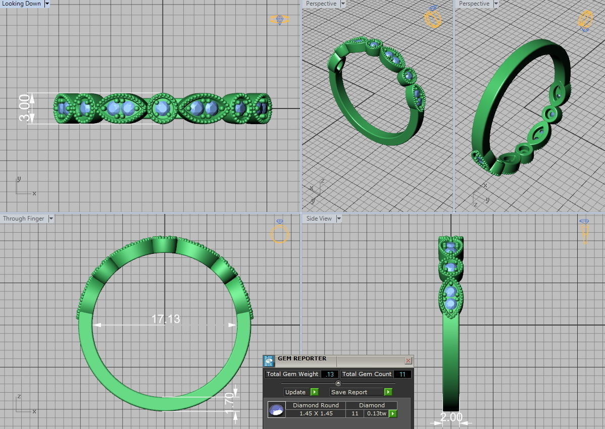 Vintage Milgrain Band ring Two size N001D 3d print model 3D print model_12