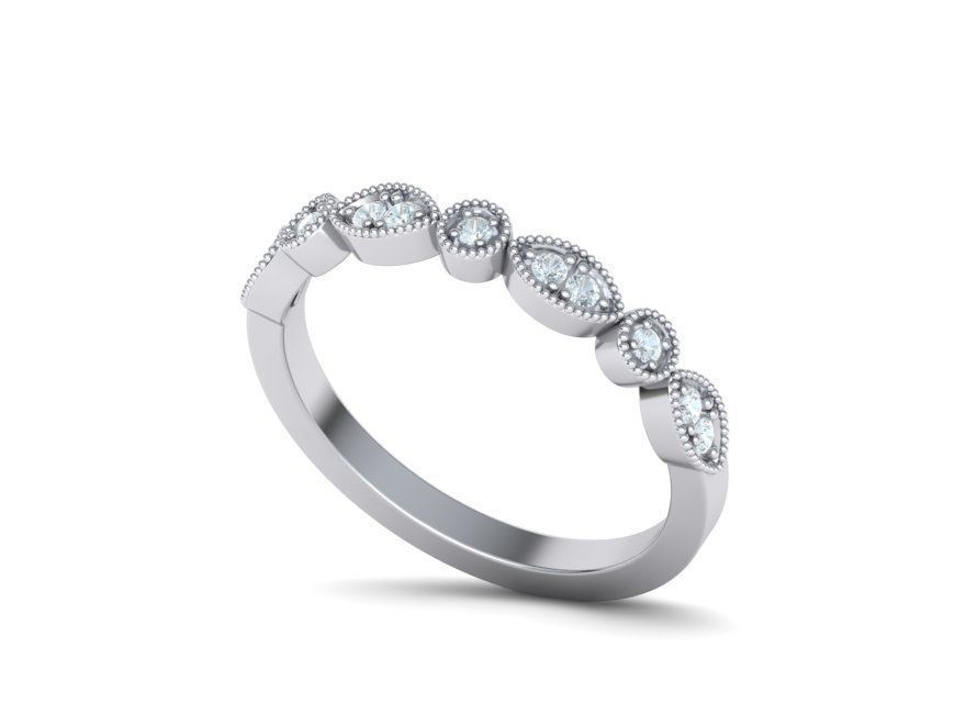 Vintage Milgrain Band ring Two size N001D 3d print model 3D print model_6