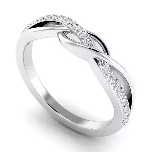 Spiral Shaped Engagement Ring With Diamonds 1