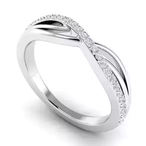 Spiral Shaped Engagement Ring With Diamonds 2