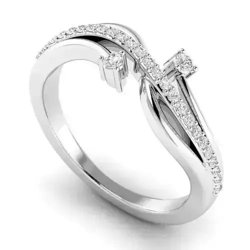 Spiral Shaped Engagement Ring With Diamonds 3