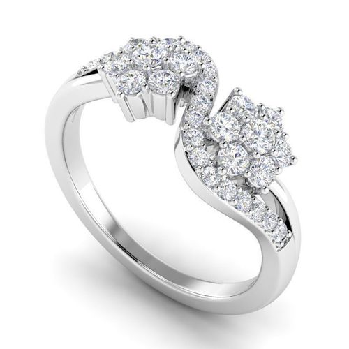 Flower Shaped Engagement Ring With Diamonds 3D print model