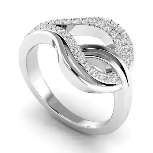 Spiral Shaped Engagement Ring With Diamonds 5