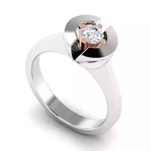 Round Shaped Engagement Ring With Diamonds 1