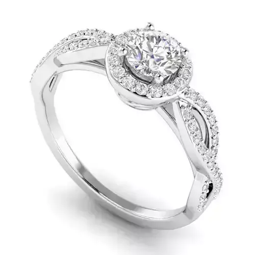 Spiral Shaped Engagement Ring With Diamonds 6