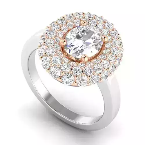 Oval Shaped Engagement Ring With Diamonds