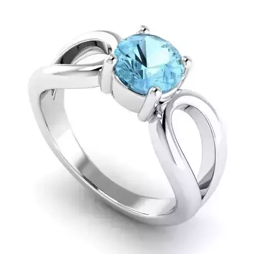 Engagement Ring With Sky Blue Diamond Centerpiece 1