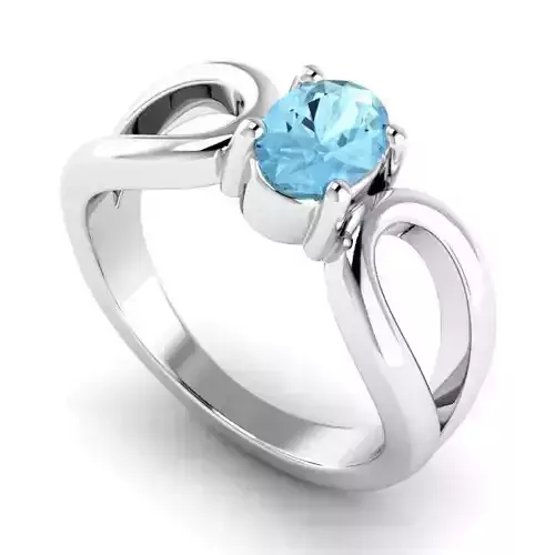 Engagement Ring With Sky Blue Diamond Centerpiece 2