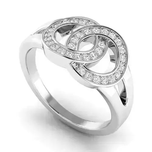 Chain Shaped Engagement Ring With Diamonds