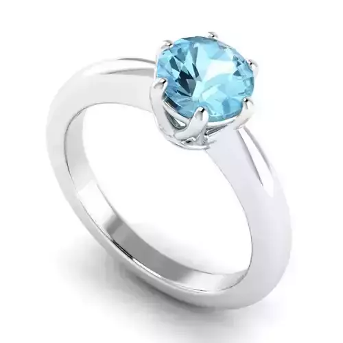 Engagement Ring With Sky Blue Diamond Centerpiece 4