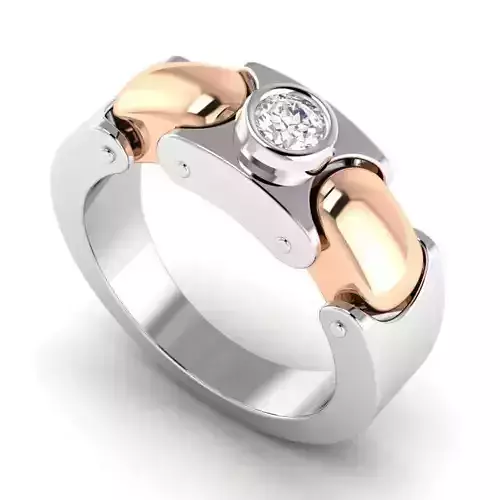 Chain Shaped Engagement Ring With Diamonds 1