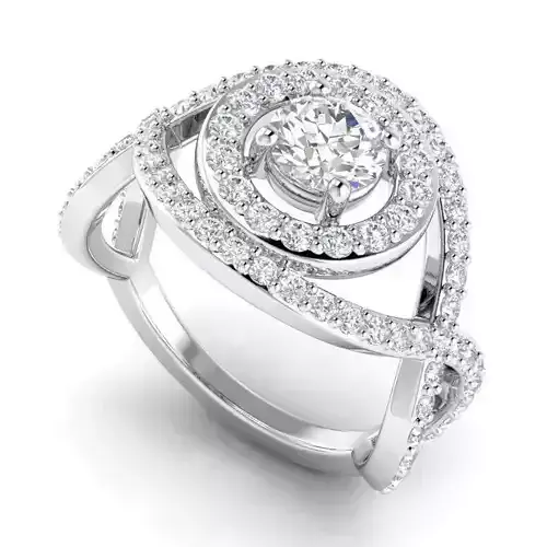 Spiral Shaped Engagement Ring With Diamonds 7