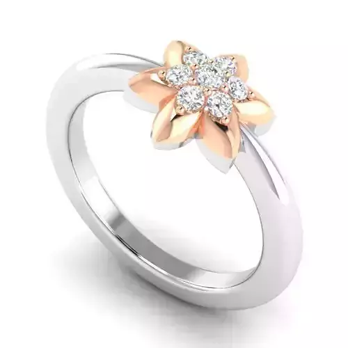 Flower Shaped Engagement Ring With Diamonds 4