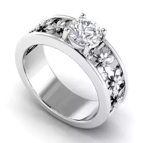 Engagement Ring With DiamondsFlower designs
