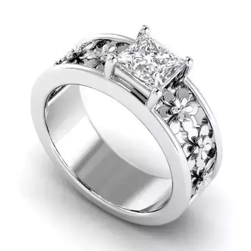 Engagement Ring With DiamondsFlower designs 1