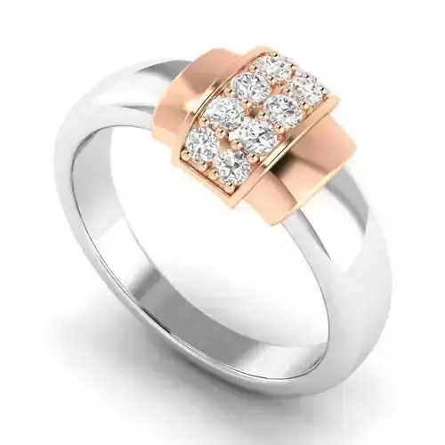Engagement Ring With Diamonds 10 3D print model