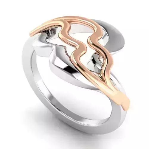 Abstract Shaped Engagement Ring 3D print model