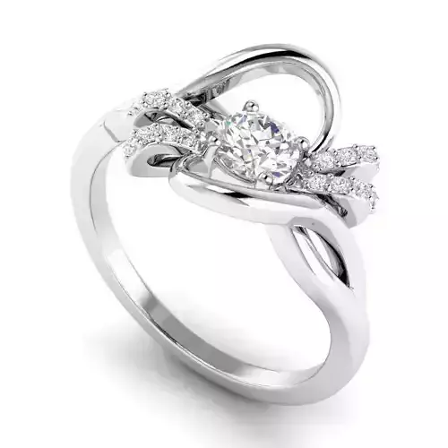 Spiral Shaped Engagement Ring With Diamonds 8