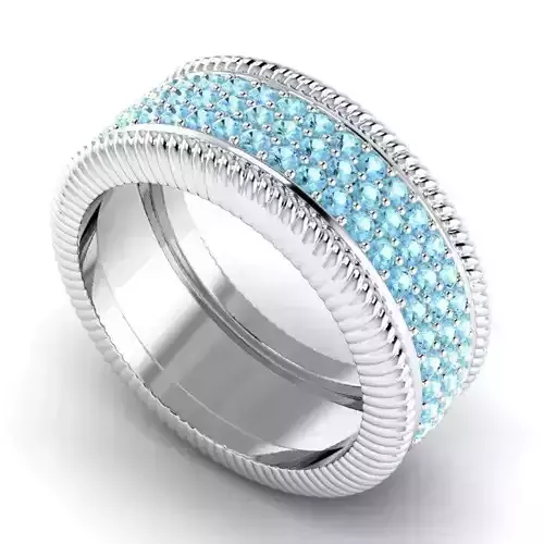 Engagement Ring With Sky Blue Diamonds 2