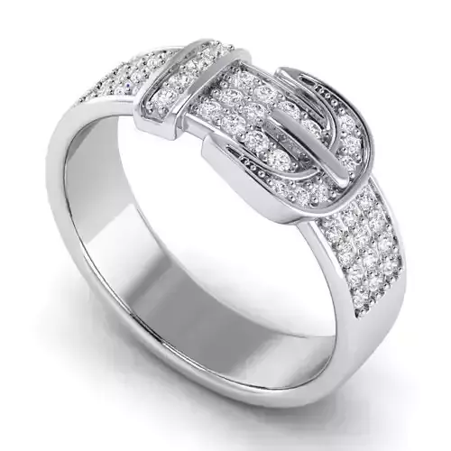 Belt Shaped Engagement Ring With Diamonds 3D print model