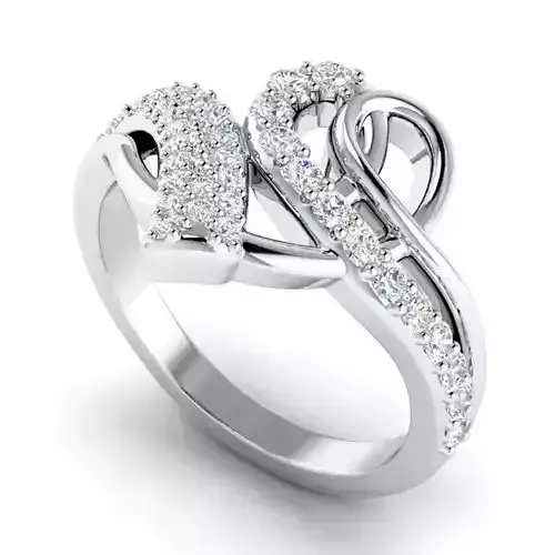 Spiral Shaped Engagement Ring With Diamond 1