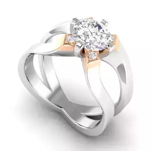Flower Shaped Engagement Ring With Diamonds 7